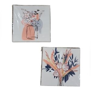 Canvas hanging wall decor 9" X 9"  flowers, colorful, perfect for any room